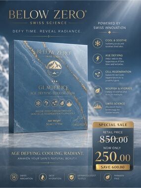 Below Zero Glacier Ice Age-Defying Cooling Mask — Blue